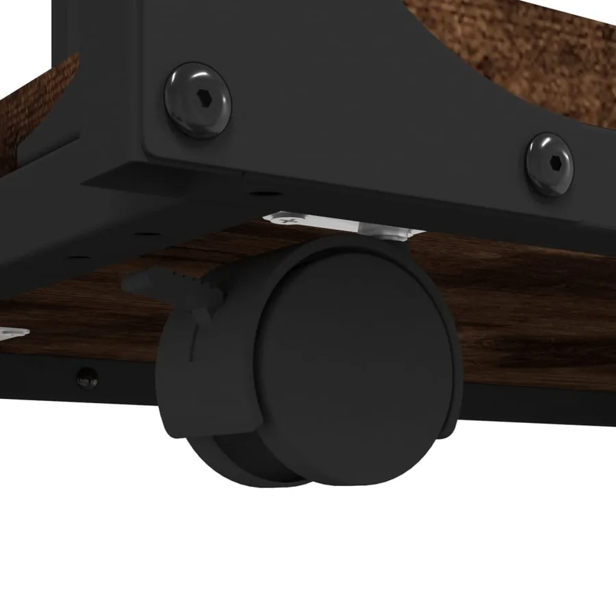 Table d'appoint à roues Chêne fumé 50x35x55,5 cm - 8