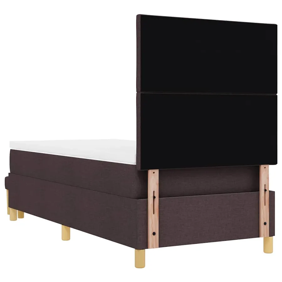 Lit à ressorts avec coussin Marron foncé 200 x 100 cm tissu - 10