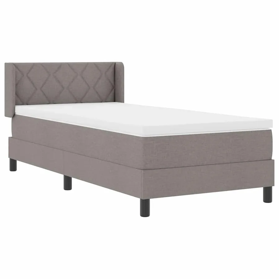 Lit à ressorts avec tête de lit Taupe 200 x 100 cm tissu - 6