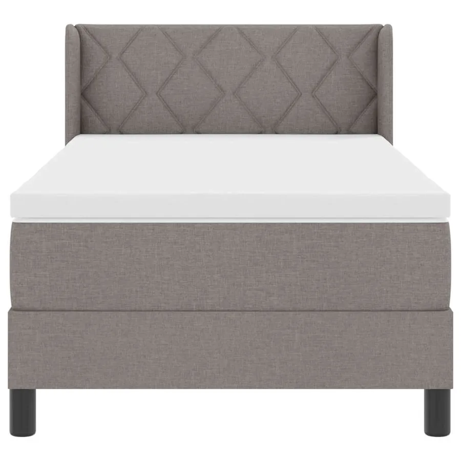 Lit à ressorts avec tête de lit Taupe 200 x 100 cm tissu - 7