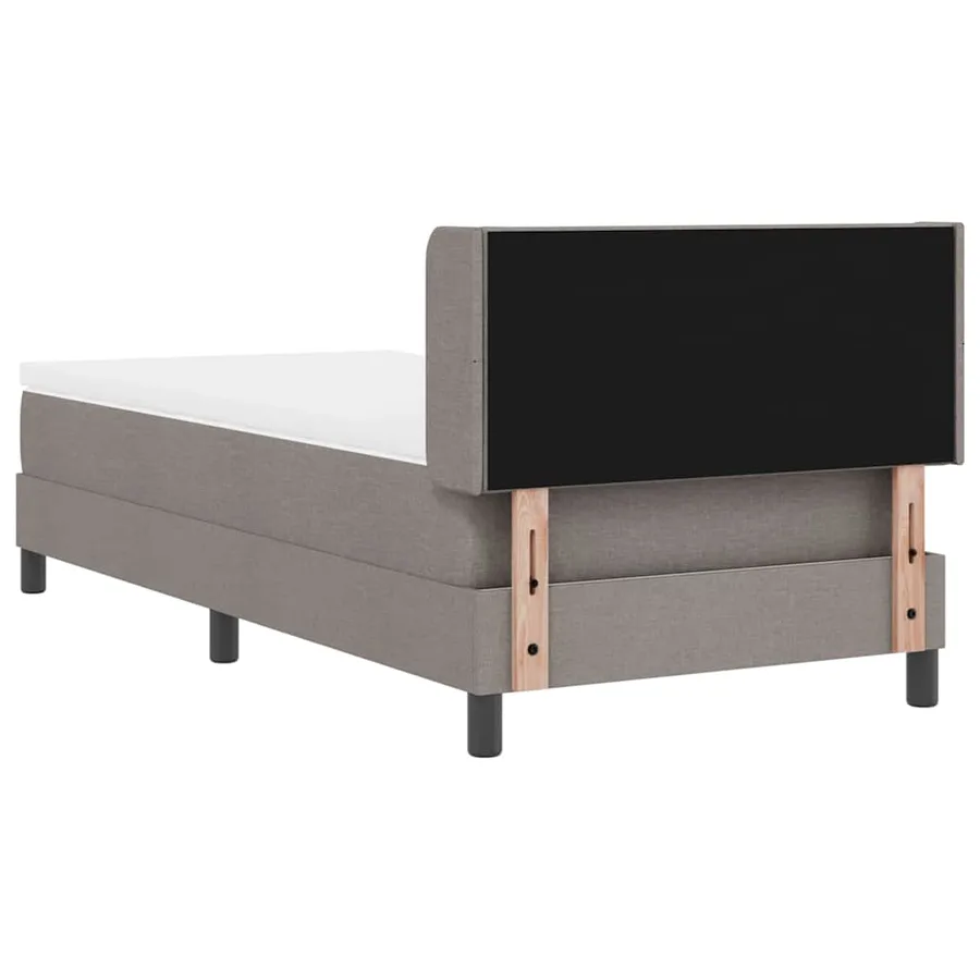 Lit à ressorts avec tête de lit Taupe 200 x 100 cm tissu - 9