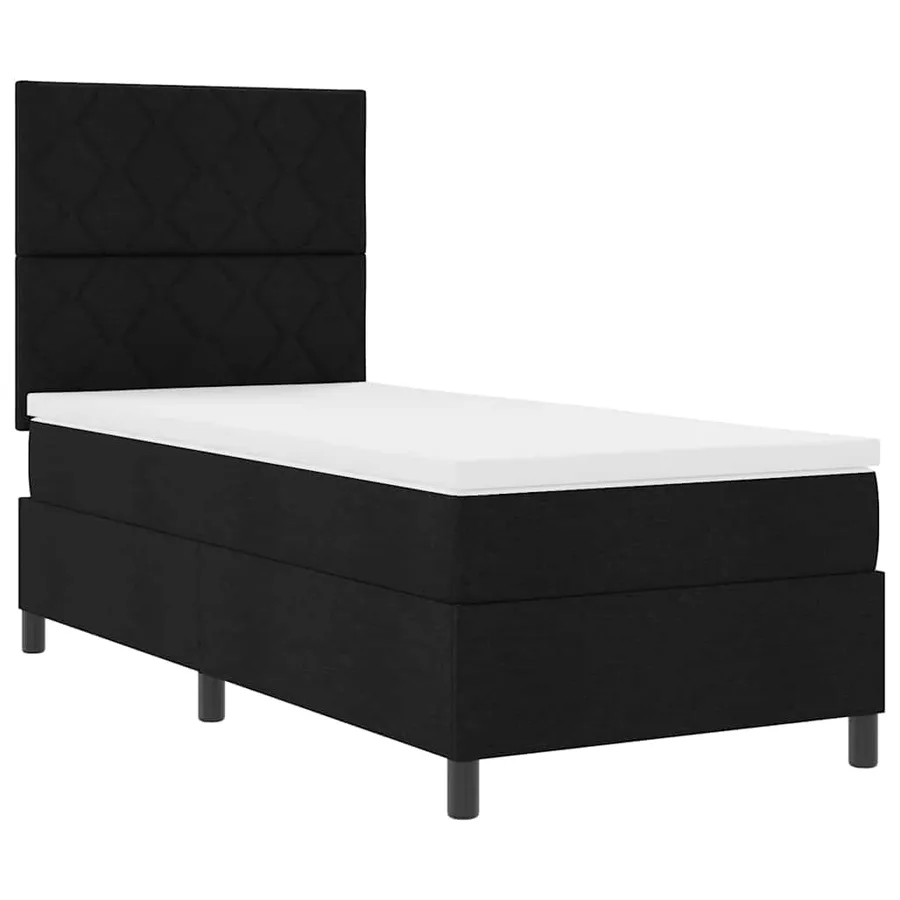 Lit à ressorts avec bandes LED Noir 100 x 200 cm tissu - 6