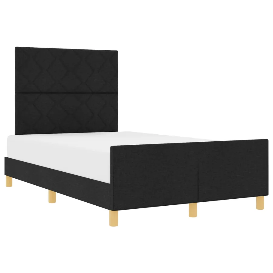 Cadre de lit avec tête de lit Noir 120 x 200 cm tissu - 2