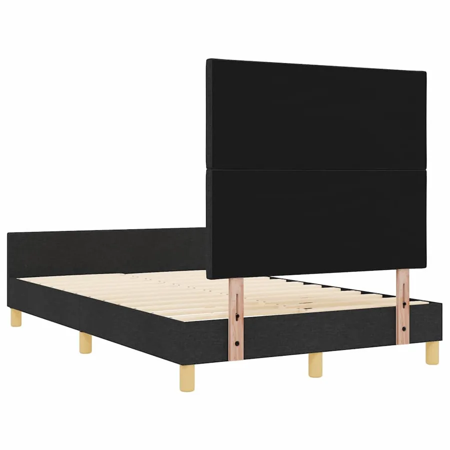 Cadre de lit avec tête de lit Noir 120 x 200 cm tissu - 9