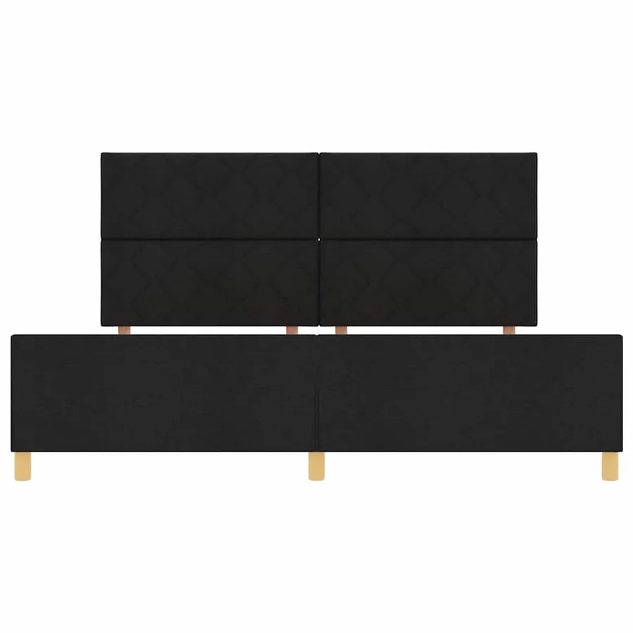 Cadre de lit avec tête de lit Noir 200 x 200 cm tissu - 7