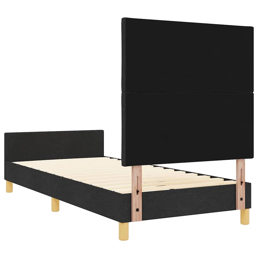 Cadre de lit avec tête de lit Noir 100 x 200 cm tissu - 9
