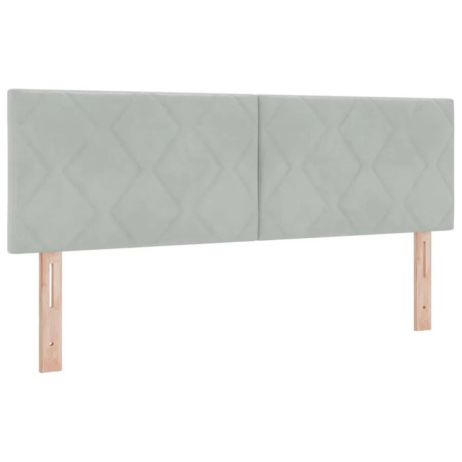 Lit à ressort LED Gris clair 140 x 200 cm Velours - 7