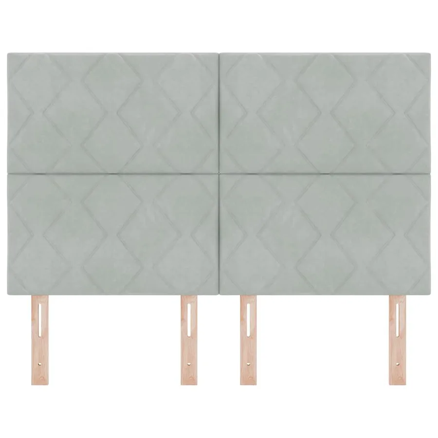 Tête de lit LED Gris clair 144 cm Velours - 5
