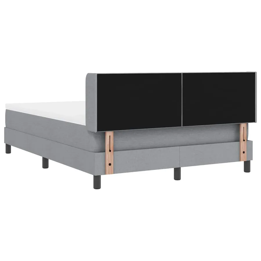 Lit à ressorts avec tête de lit Gris clair 200 x 160 cm tissu - 9