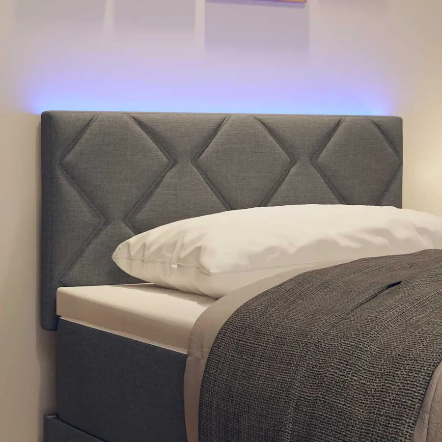 Tête de lit LED Gris 80 cm tissu - 4