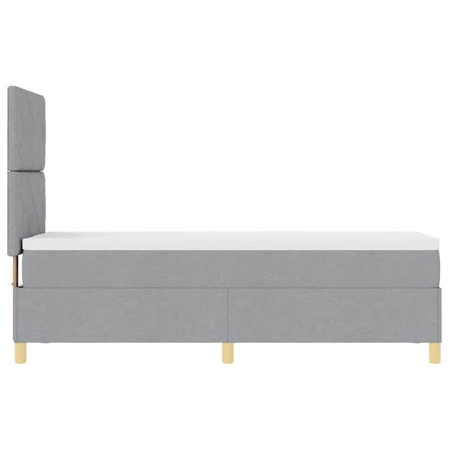 Lit à ressort LED avec tête de lit Gris clair 80 x 200 cm tissu - 9