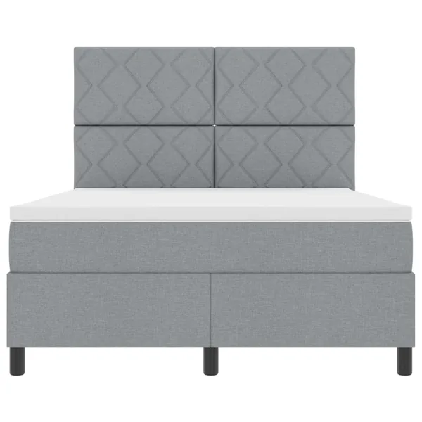 Lit à ressorts avec matelas Gris clair 160 x 200 cm tissu