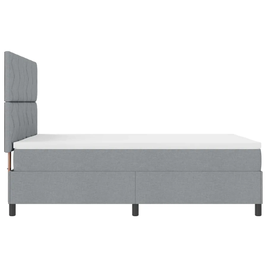 Lit à ressorts avec matelas Gris clair 160 x 200 cm tissu - 4