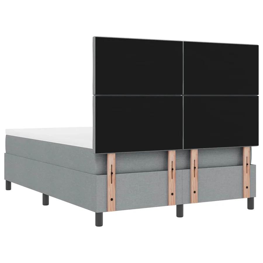 Lit à ressorts avec matelas Gris clair 160 x 200 cm tissu - 5