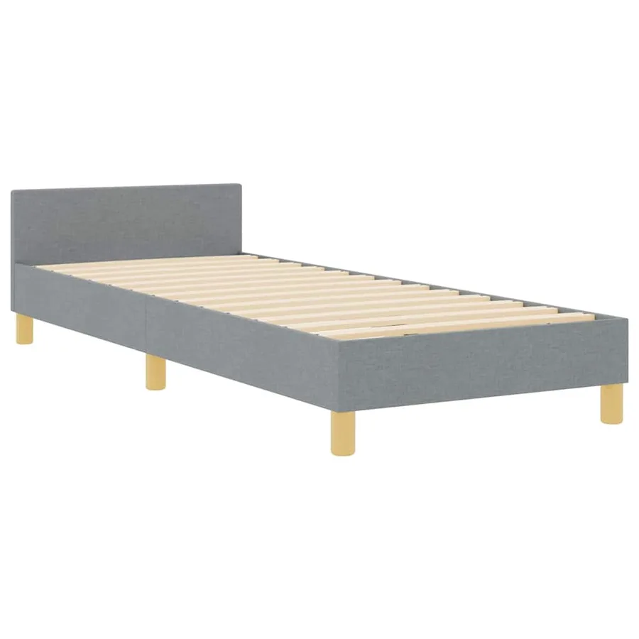 Cadre de lit avec tête de lit Gris clair 80 x 200 cm tissu - 4