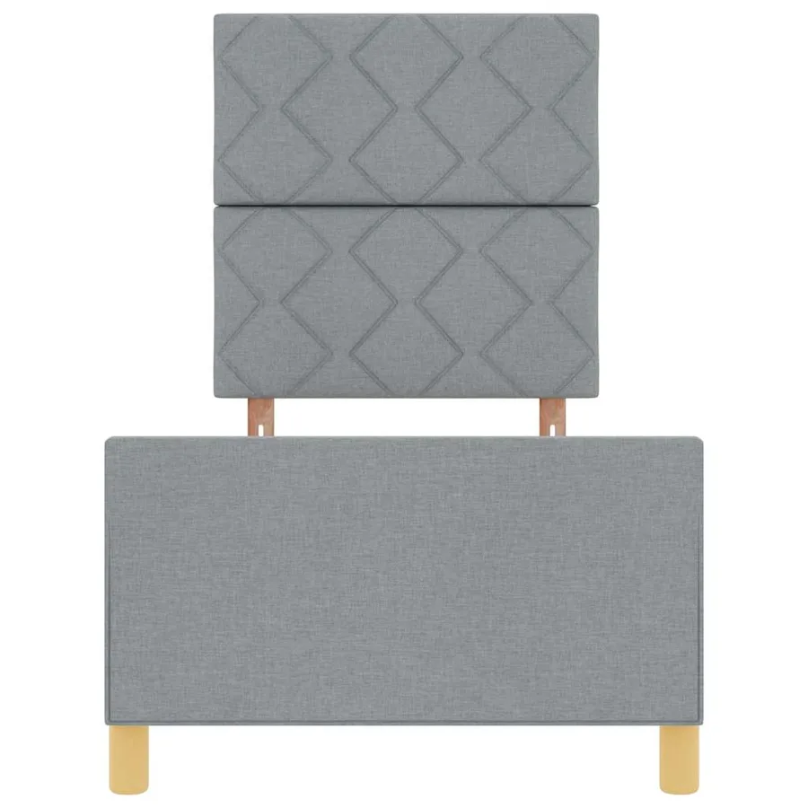 Cadre de lit avec tête de lit Gris clair 80 x 200 cm tissu - 7