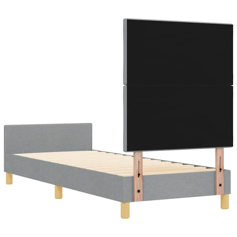 Cadre de lit avec tête de lit Gris clair 80 x 200 cm tissu - 9