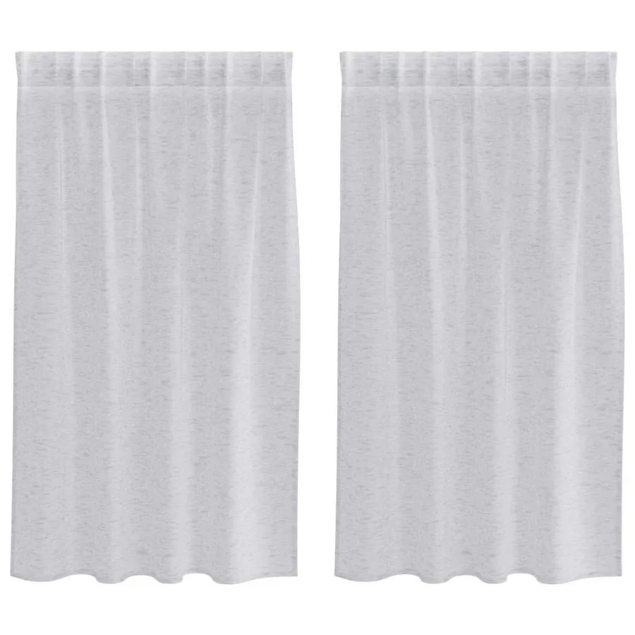 Rideau en Voile 2 pcs Gris clair 140 x 140 cm Polyester - 2