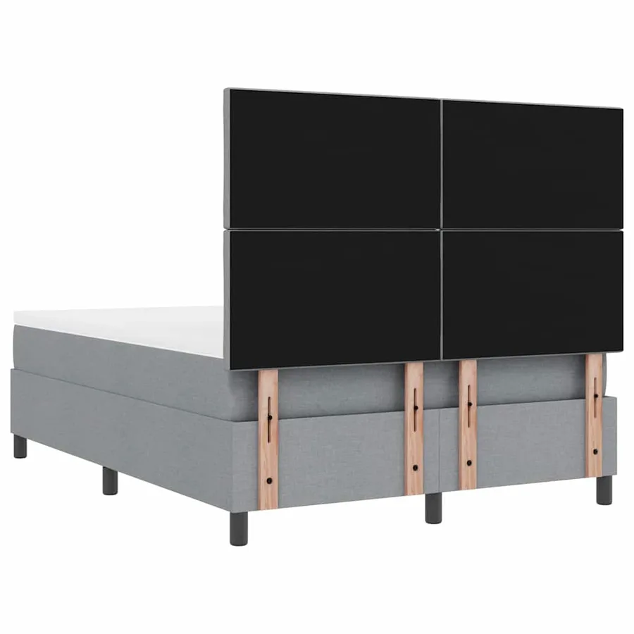 Lit à ressorts avec tête de lit Gris clair 160 x 200 cm tissu - 9