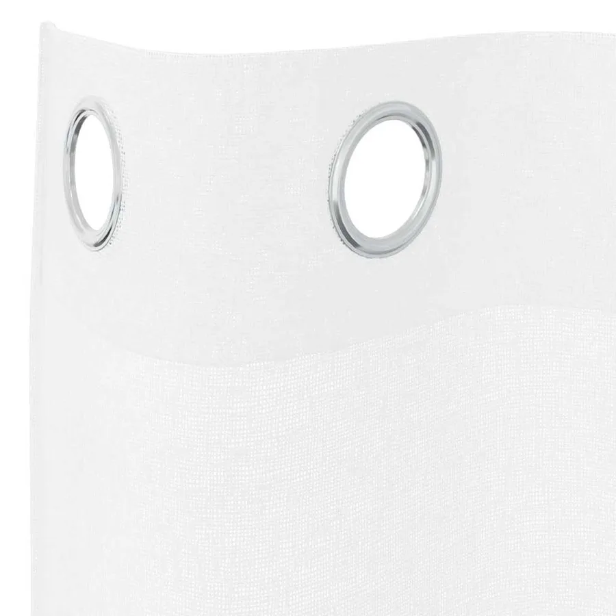 Rideau en Voile 2 pcs Blanc 245 x 140 cm Polyester - 5