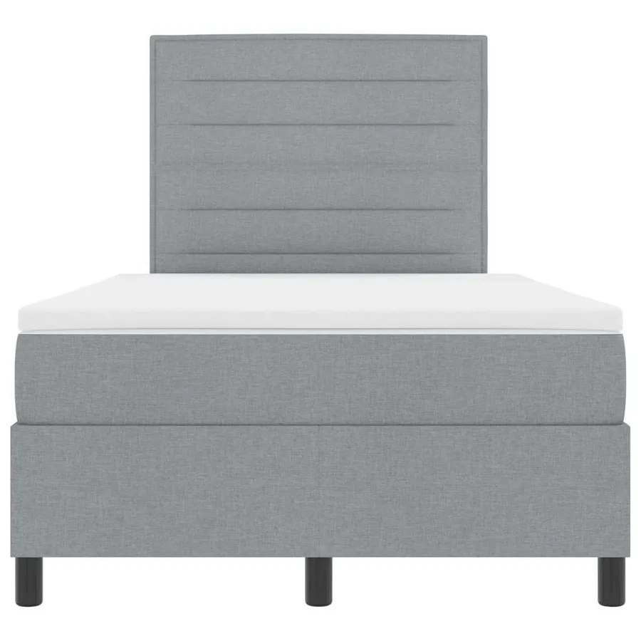 Lit à ressorts avec matelas Gris clair 120 x 190 cm tissu - 7
