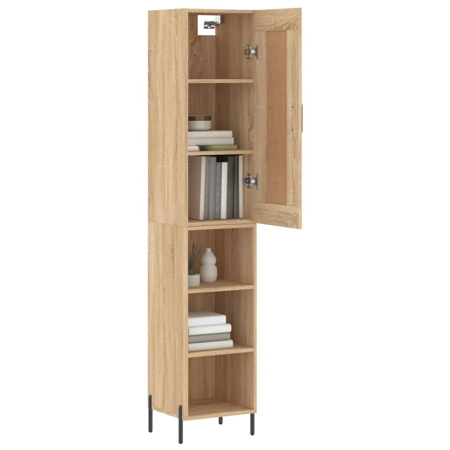 Buffet haut Chêne sonoma 34,5x34x180 cm Bois d'ingénierie - 11