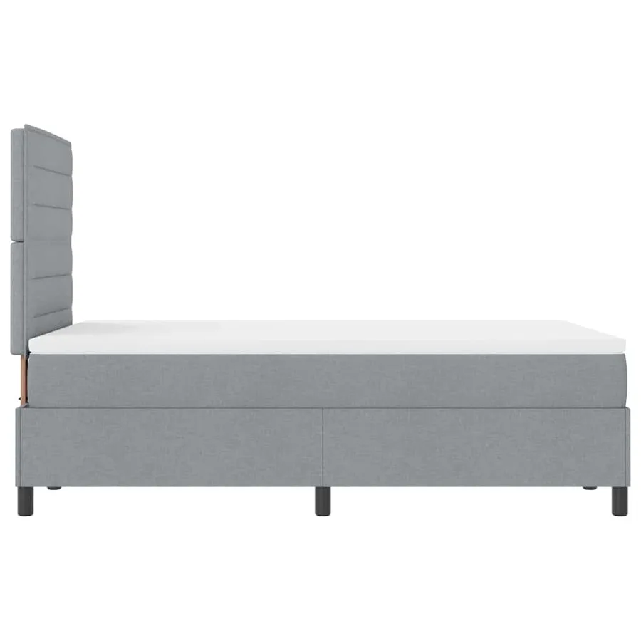 Lit à ressorts avec matelas Gris clair 120 x 190 cm tissu - 9