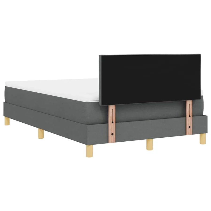Lit à ressort LED avec bandes LED Gris foncé 120 x 190 cm tissu - 8