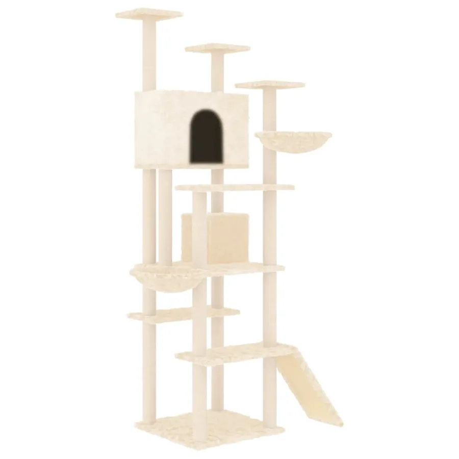 Arbre à chat avec griffoirs en sisal Crème 191 cm - 2