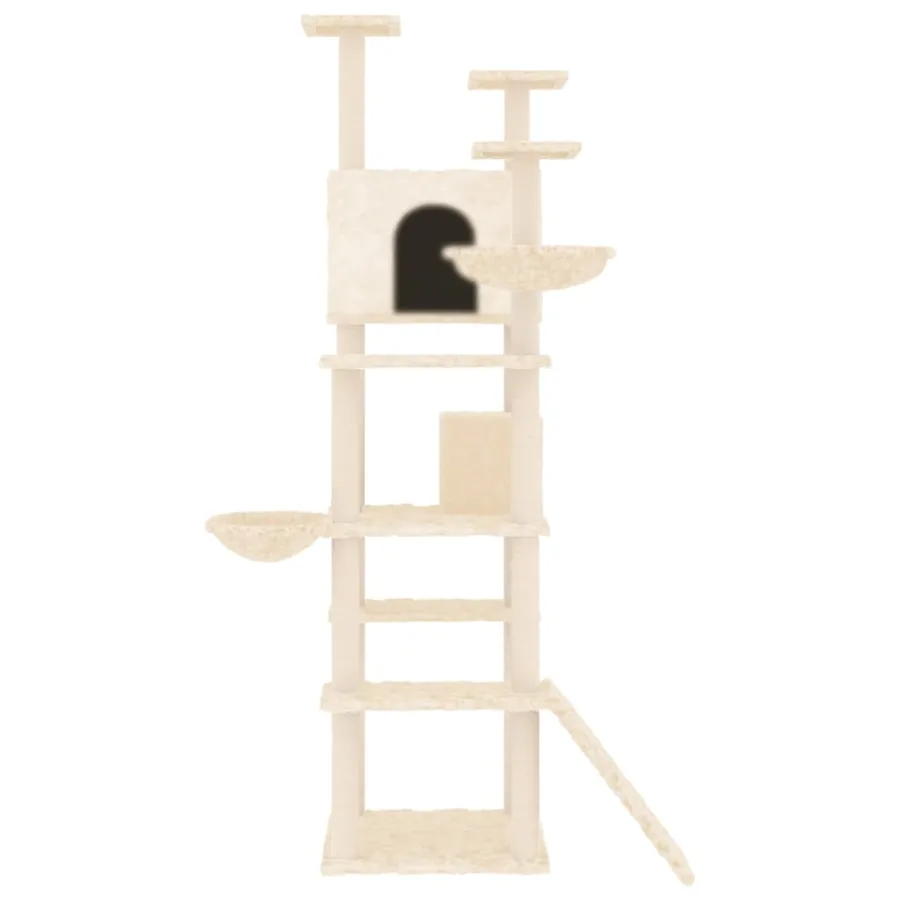Arbre à chat avec griffoirs en sisal Crème 191 cm - 3
