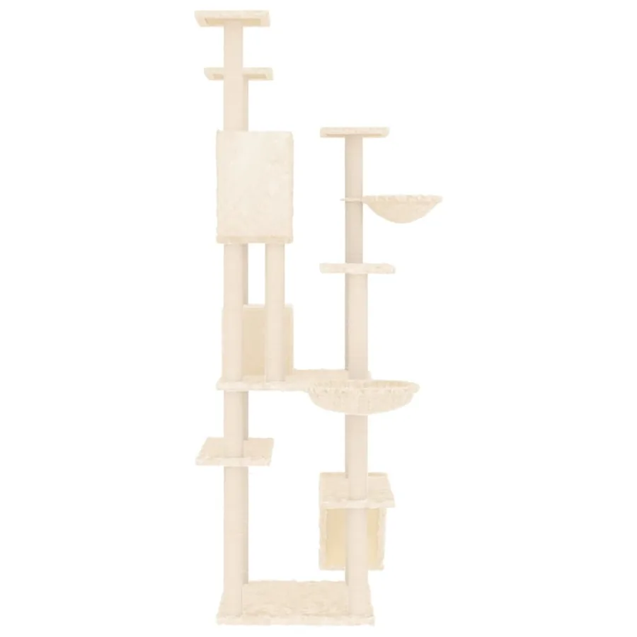Arbre à chat avec griffoirs en sisal Crème 191 cm - 4