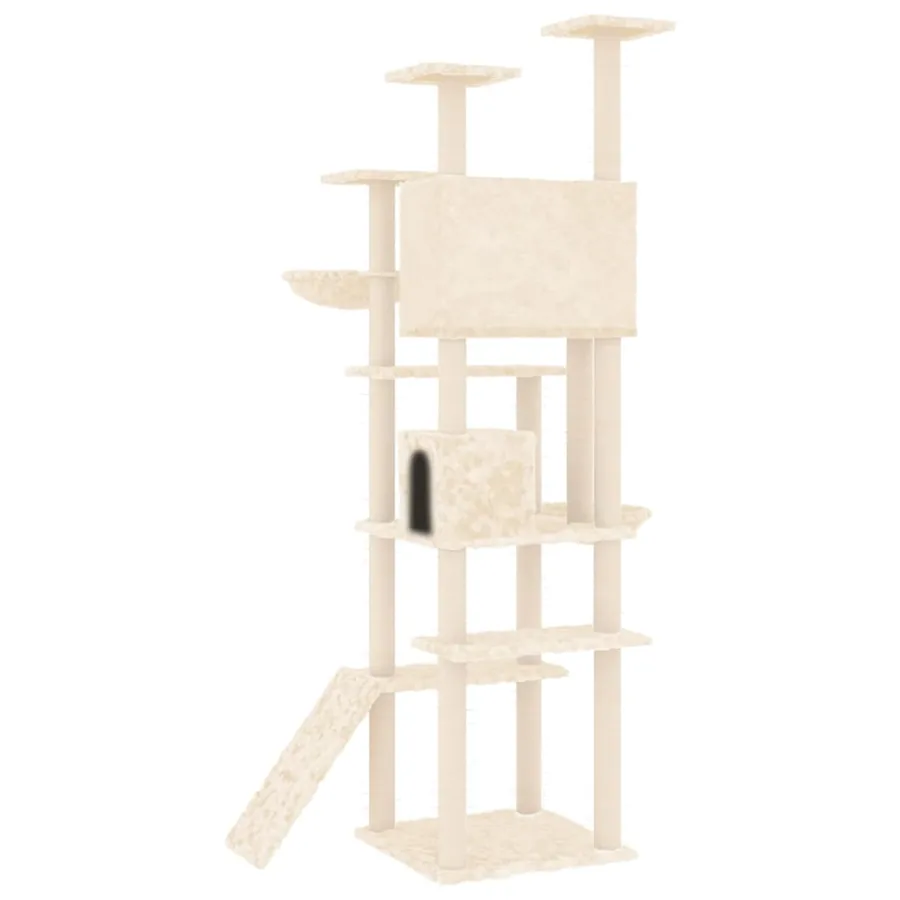 Arbre à chat avec griffoirs en sisal Crème 191 cm - 5