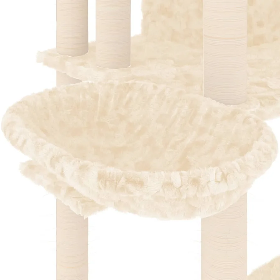 Arbre à chat avec griffoirs en sisal Crème 191 cm - 6