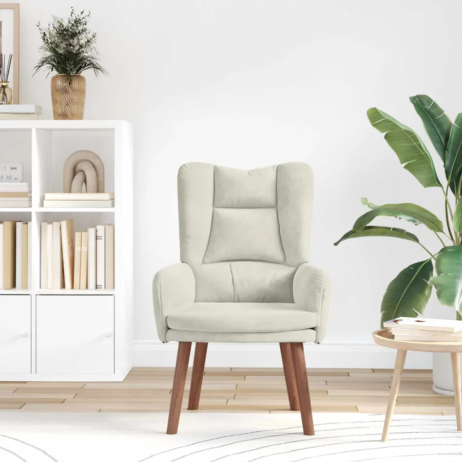 fauteuil Crème 63 x 67 x 94 cm Velours - 3