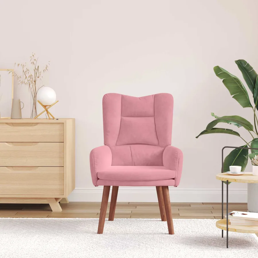 fauteuil Rose 63 x 67 x 94 cm Velours - 3