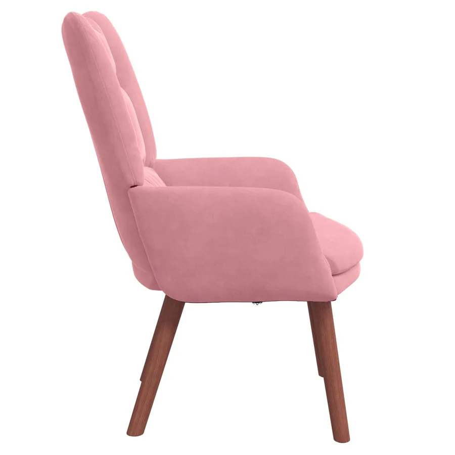 fauteuil Rose 63 x 67 x 94 cm Velours - 5