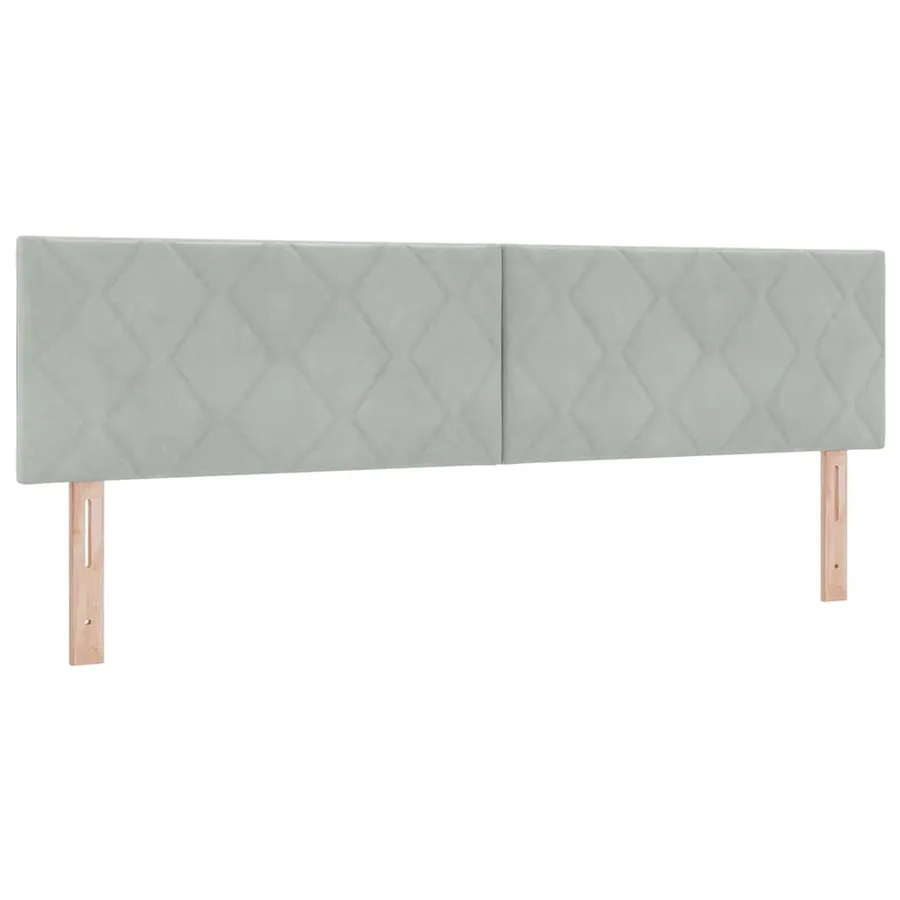 Tête de lit LED Gris clair 180 cm Velours - 2