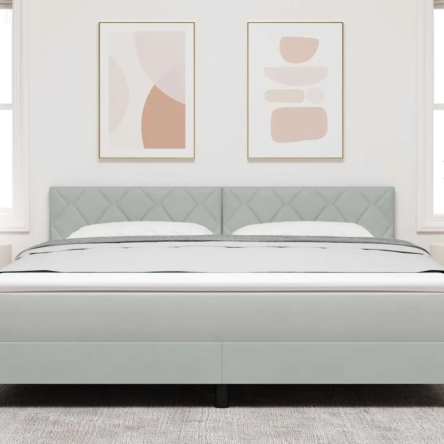 Tête de lit LED Gris clair 180 cm Velours - 3