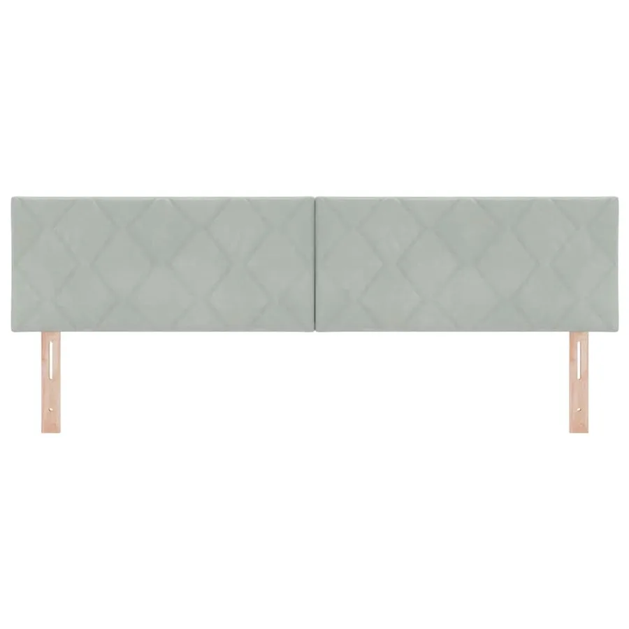 Tête de lit LED Gris clair 180 cm Velours - 5