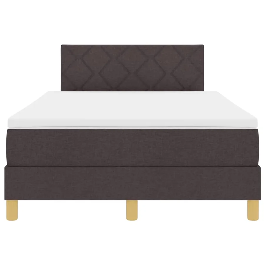 Lit à ressorts avec coussin Marron foncé 120 x 190 cm tissu - 7
