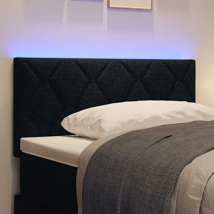 Tête de lit LED Noir 90 cm tissu - 3