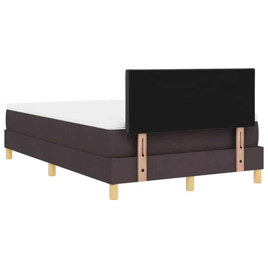 Lit à ressort LED Marron foncé 120 x 190 cm tissu - 8