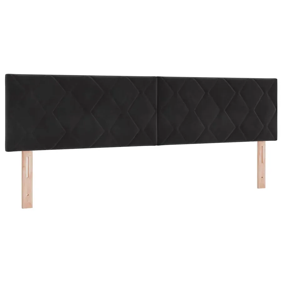 Lit à ressorts avec tête de lit Noir 180 x 200 cm Velours - 5