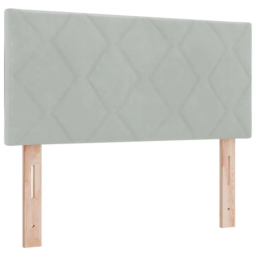 Lit à ressort LED Gris clair 90 x 200 cm Velours - 6
