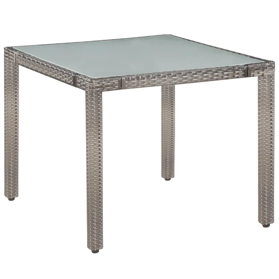 Ensemble à manger d'extérieur 5pcs coussins résine tressée gris - 2