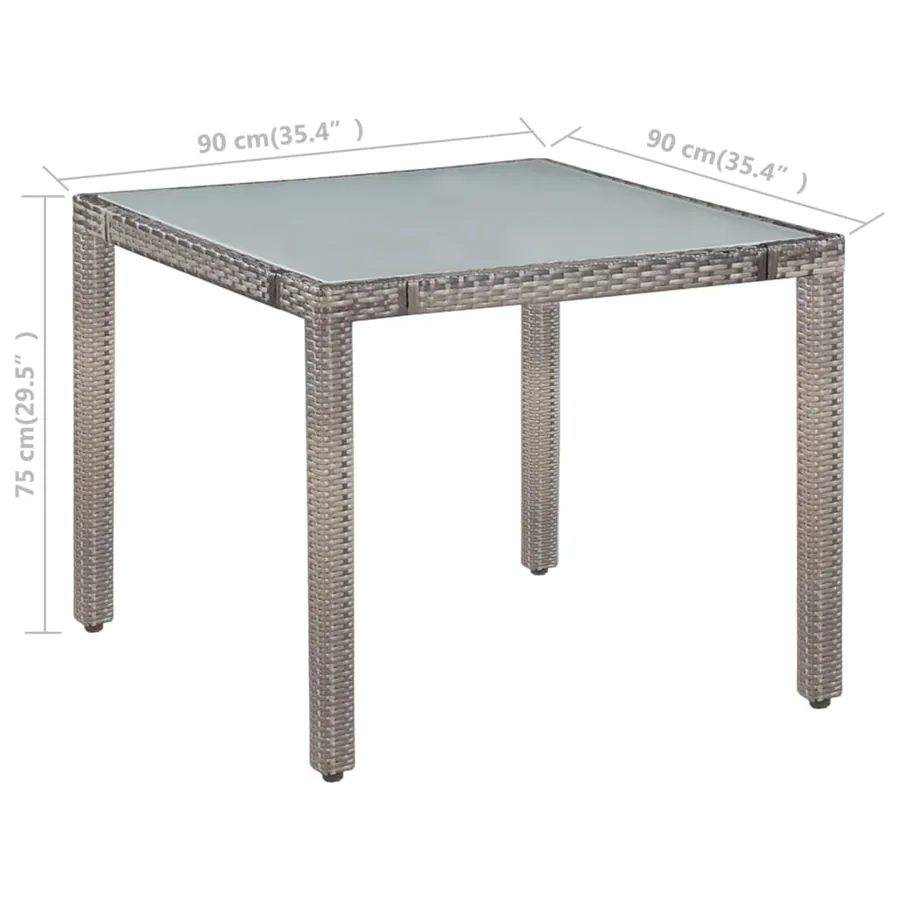 Ensemble à manger d'extérieur 5pcs coussins résine tressée gris - 6