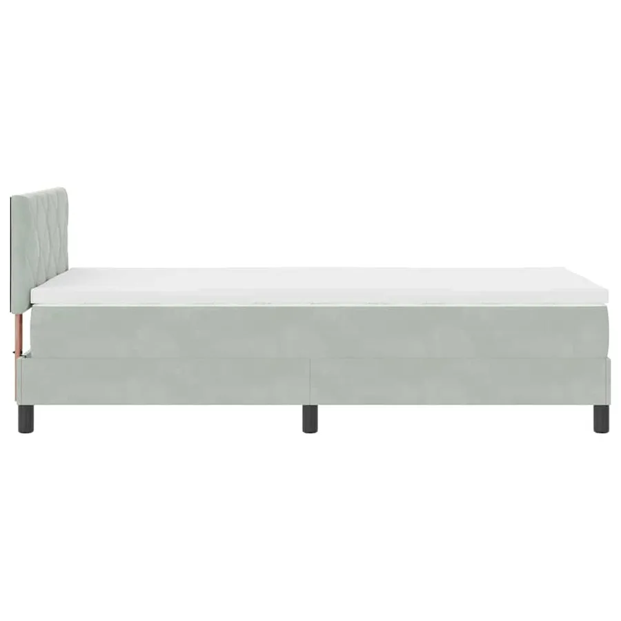 Lit à ressort LED Gris clair 90 x 190 cm Velours - 9