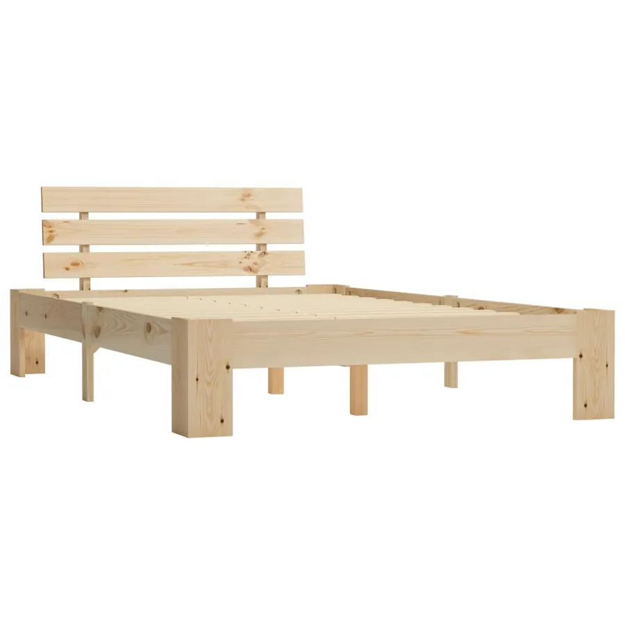 Cadre de lit sans matelas 140x200 cm bois massif de pin - 2