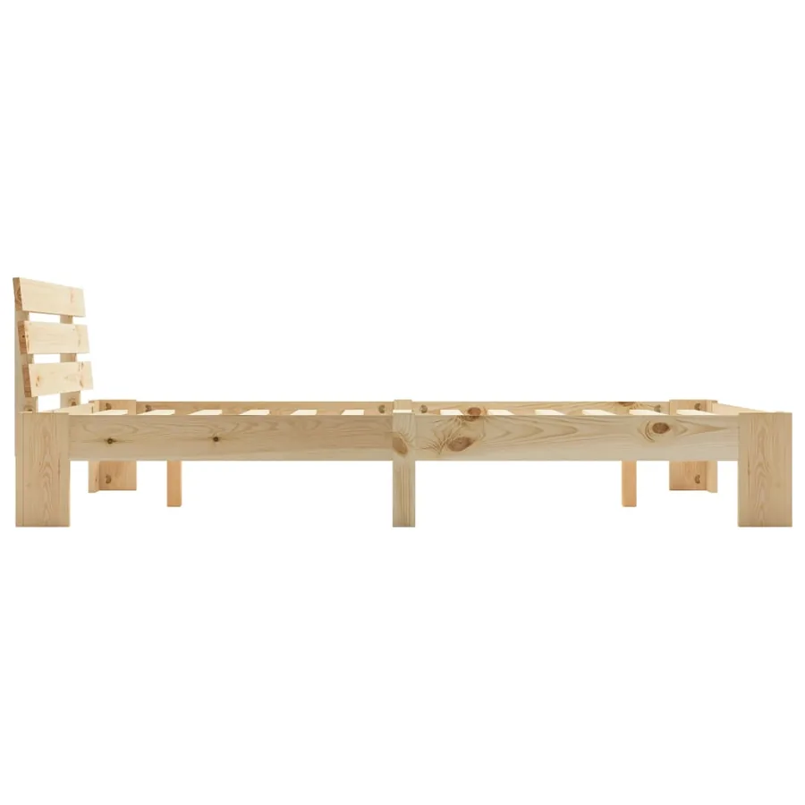 Cadre de lit sans matelas 140x200 cm bois massif de pin - 4