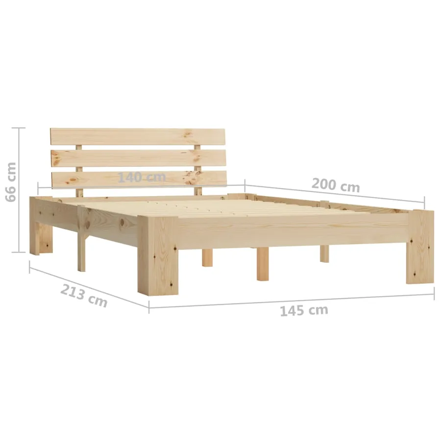 Cadre de lit sans matelas 140x200 cm bois massif de pin - 7